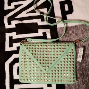Mint green studded purse